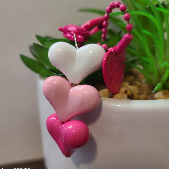 Mezzo Piano Heart Charm Keychain Pink White Kawaii Cute‎ Japanese Accessory - Picture 1 of 4